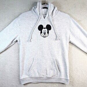 Mickey Mouse Disney Hoodie Womens Small Fleece Lined Graphic Print Pullover
